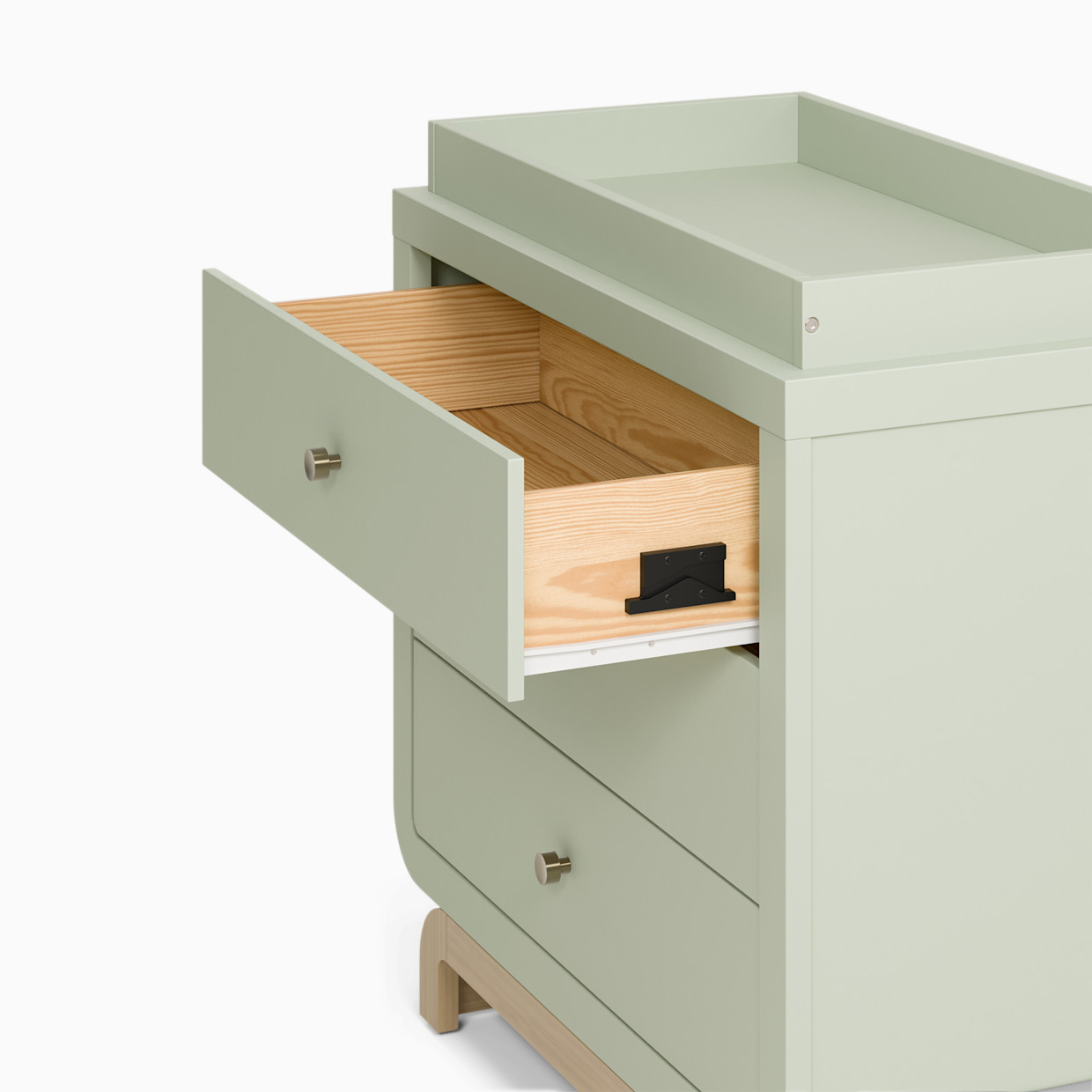 Storkcraft Santorini 3 Drawer Chest with Removable Changing Topper - Sage With Driftwood.