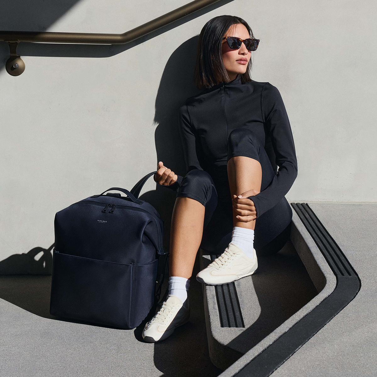 Mina Baie Stevie Backpack Nylon Carryall - Midnight.