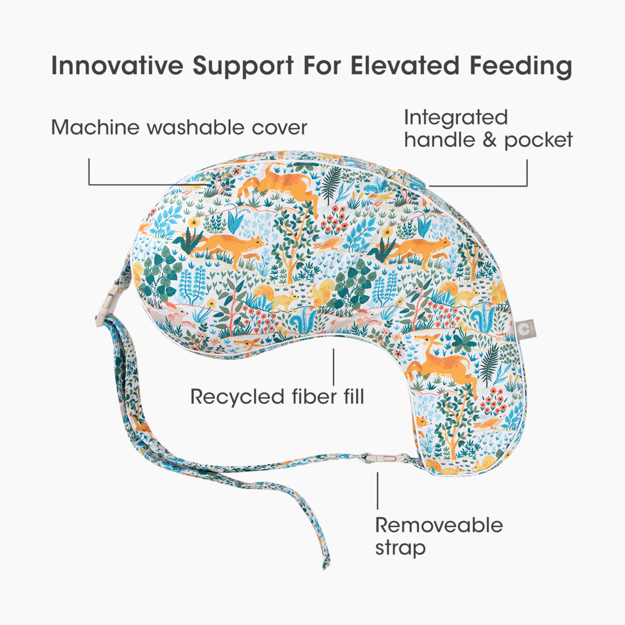 Boppy Uplift Nursing Pillow - Colorful Forest Animals.