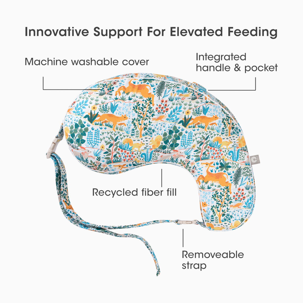 Boppy Uplift Nursing Pillow - Colorful Forest Animals.