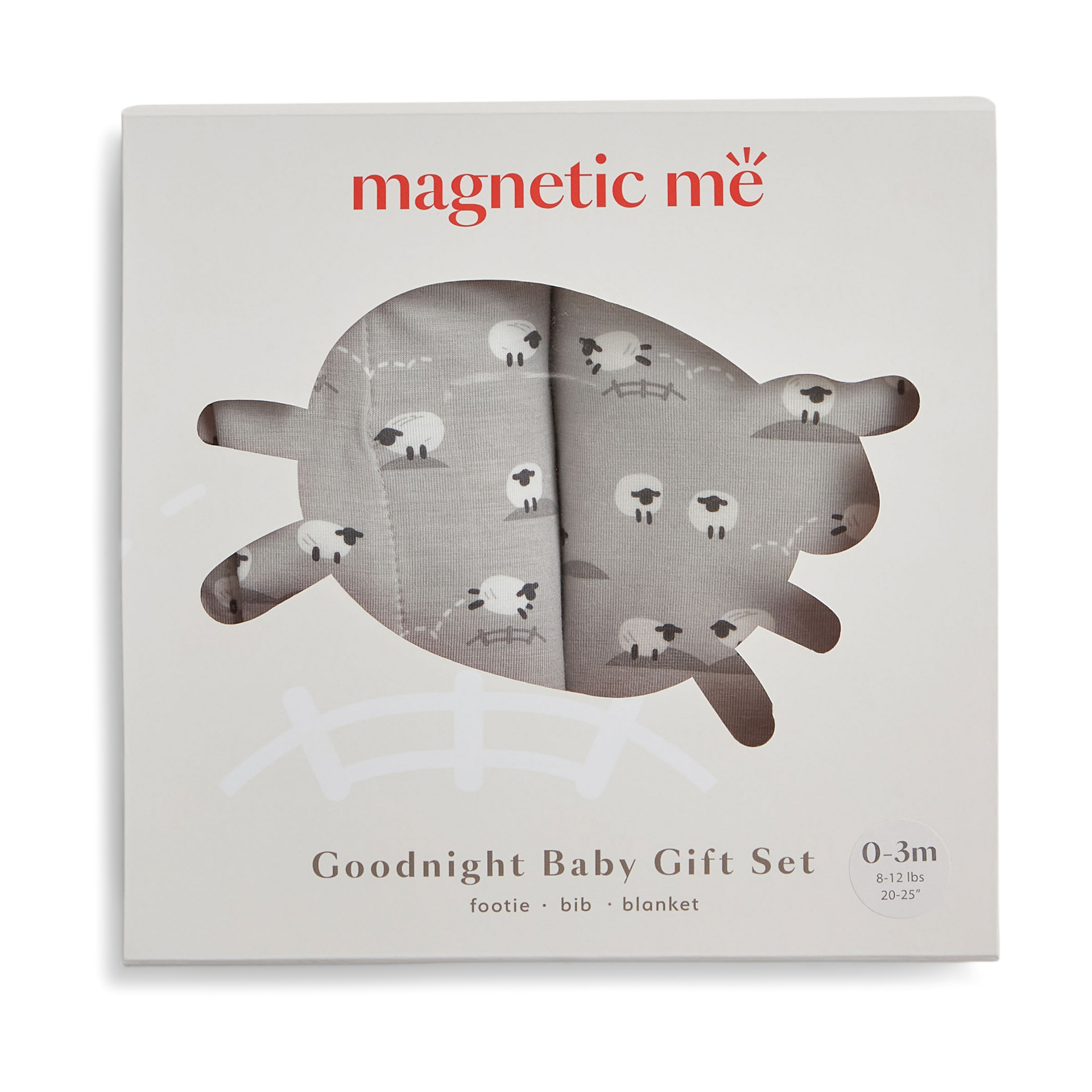 Magnetic Me Modal Magnetic 3 Piece Gift Set - Ba Ba Baby Grey, 3-6 M.