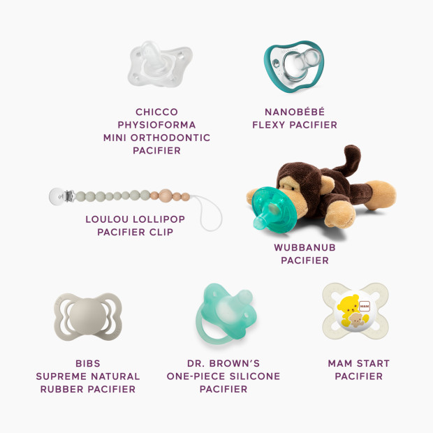 Babylist Pacifier Box  (6 Pacifiers + Pacifier Clip).
