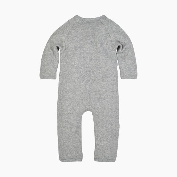 Burt's Bees Baby Organic Quilted Bee Wrap Front Jumpsuit - Heather Grey, Nb.
