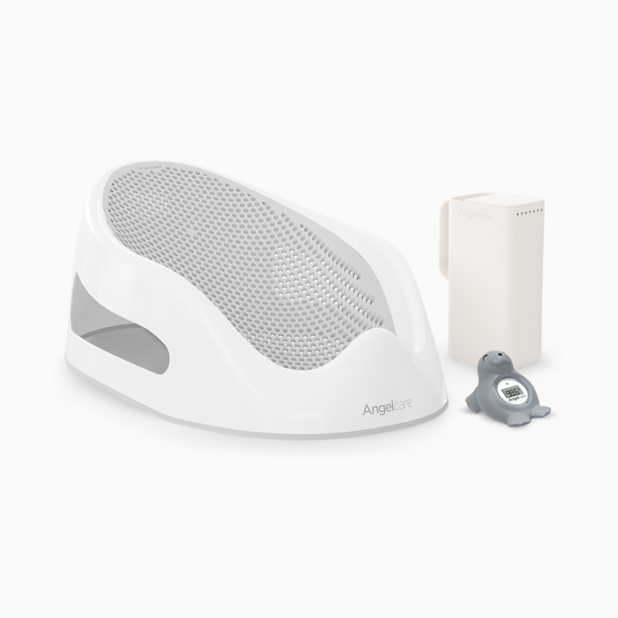 Angelcare Soft-Touch Baby Bath Support Bundle - Gray, 3-Piece.