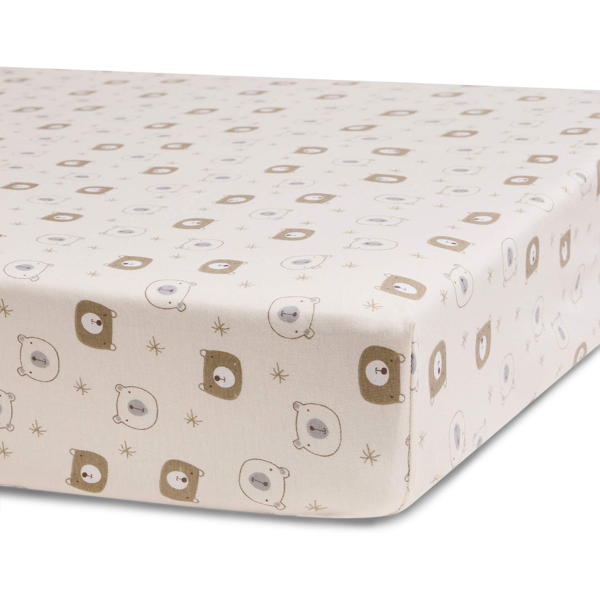 Small Story Organic Cotton Jersey Crib Sheet - Little Bear.