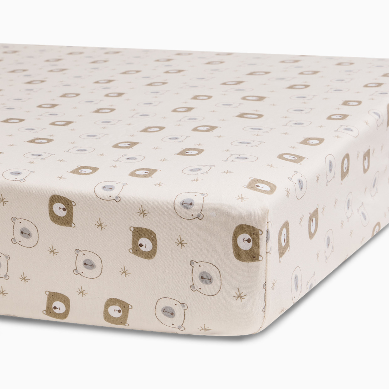 Small Story Organic Cotton Jersey Crib Sheet - Little Bear.