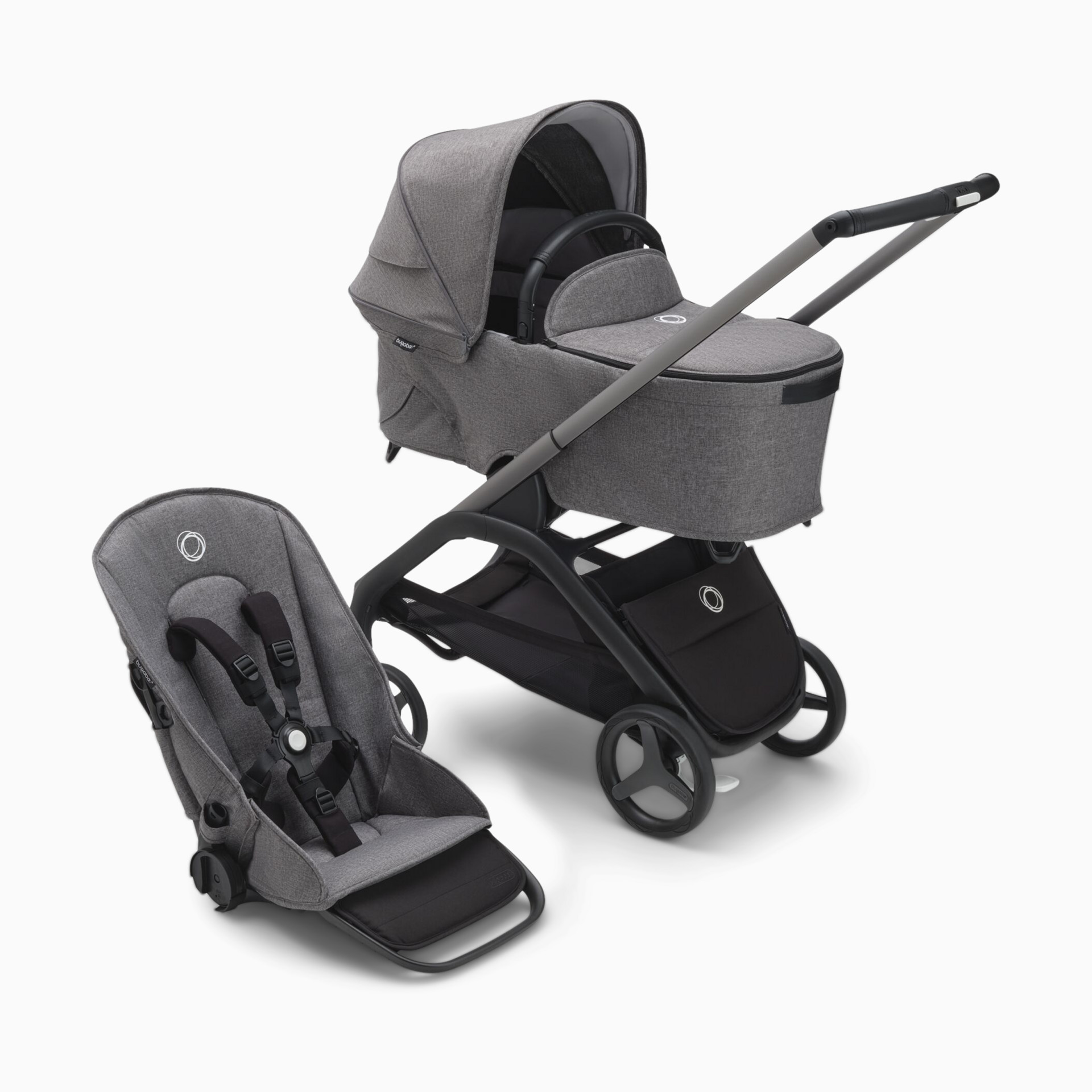 Bugaboo Dragonfly Seat and Bassinet Complete - Black/Midnight