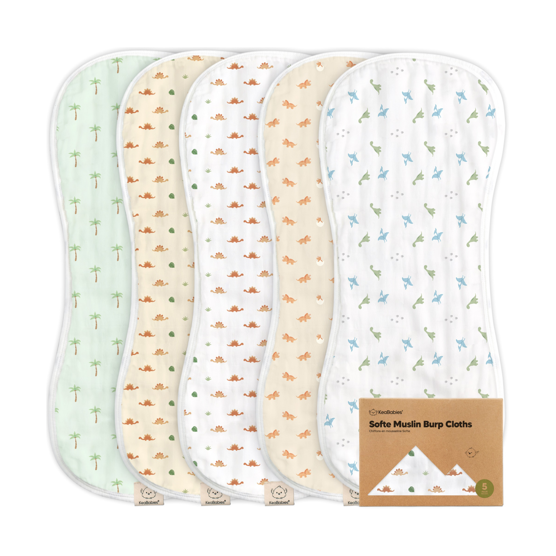 KeaBabies Softe Muslin Baby Burp Cloth Roarsome, 5 Babylist Shop