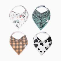 Copper Pearl Baby Bibs 4 Pack, Bandana Drool Bibs for Baby Girl & Boy, Soft Cotton Bibs for Drooling and Teething