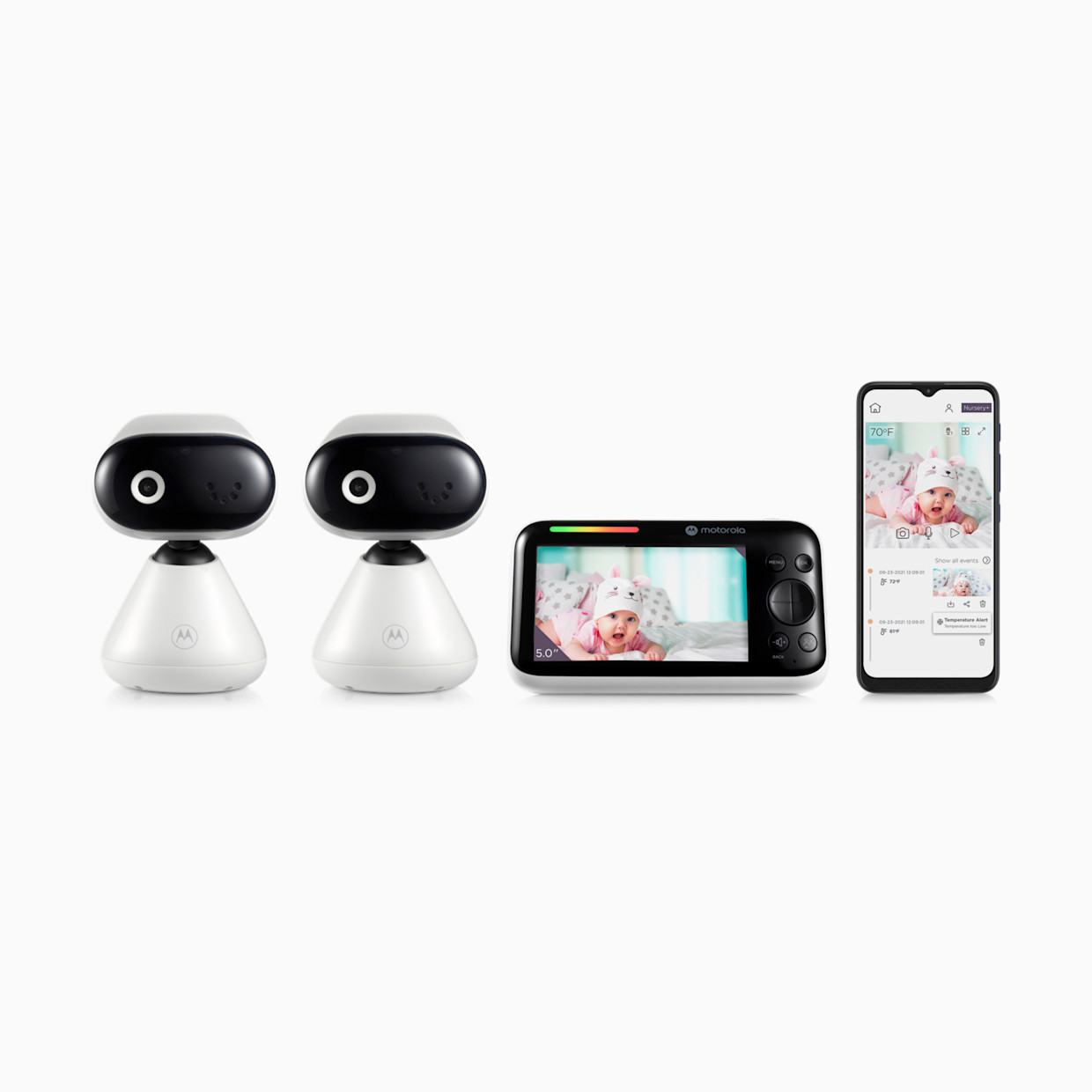 Motorola PIP1500 Connect 5" 1080p Manual Pan/Tilt Video Baby Monitor - 2 Cameras.