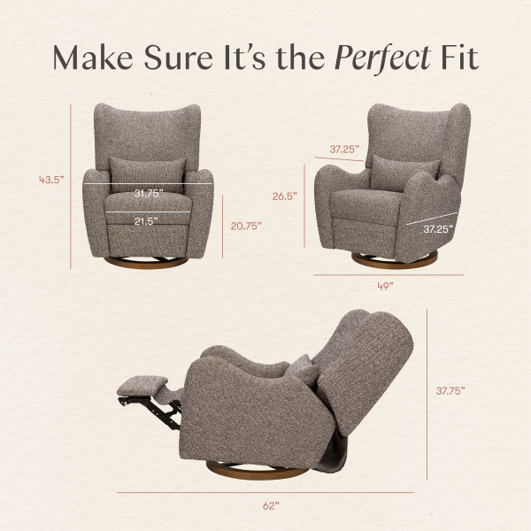 babyletto Westham Electronic Recliner and Glider by Nate Berkus - Performance Earth Slub Weave With Toffee Base.