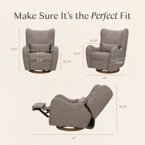 babyletto Westham Electronic Recliner and Glider by Nate Berkus - Performance Earth Slub Weave With Toffee Base.