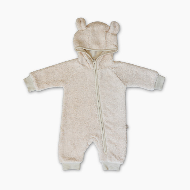 Goumi Kids x Babylist Fleece Bear Ear Baby Bunting Suit - Oat, 0-3 M.