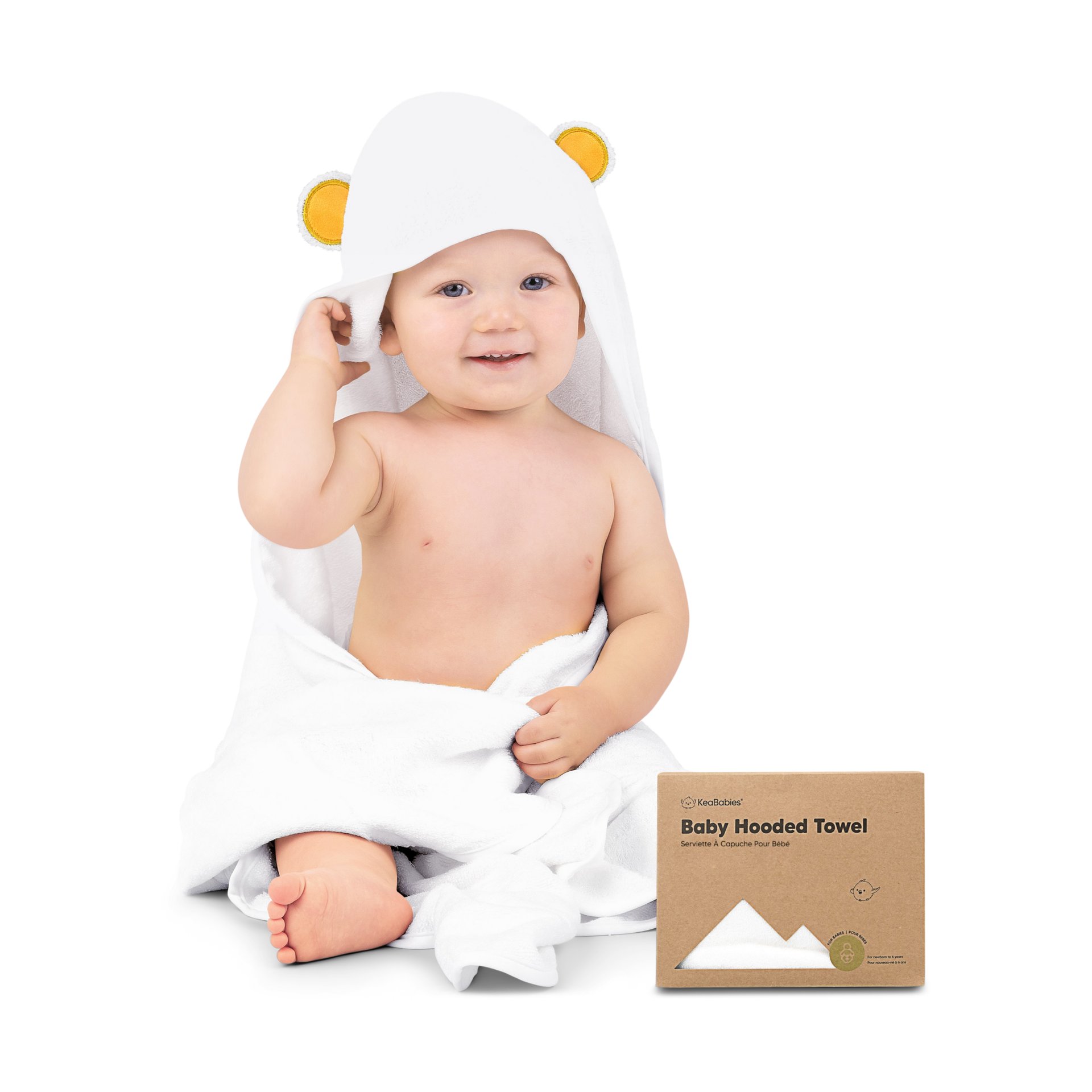 KeaBabies Cuddle Bamboo Viscose Hooded Towel - Bear | Babylist Shop