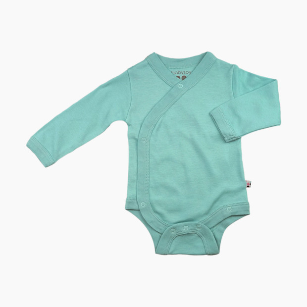 Babysoy Solid Wrap Bodysuit - Harbor, 3-6 Months.