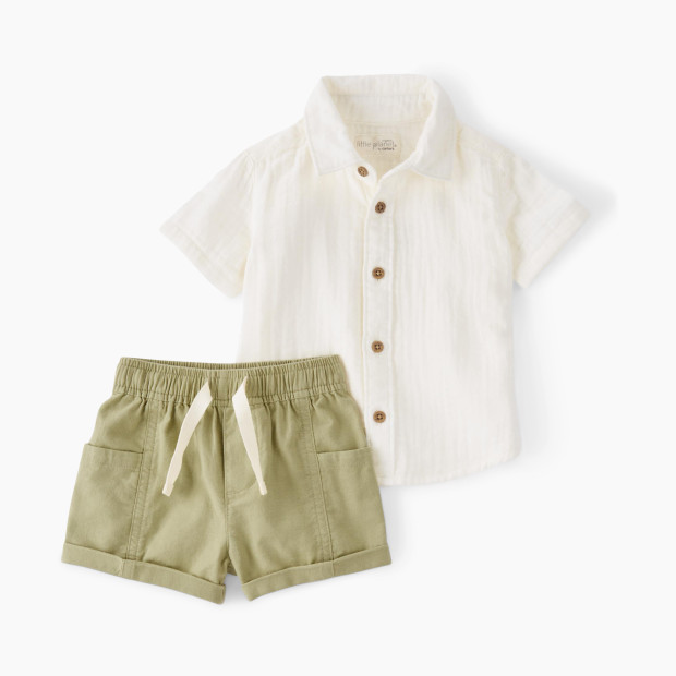 Carter's Little Planet Button-Front Shirt and Shorts Set Made with Organic Cotton - Multi-Color, Nb.