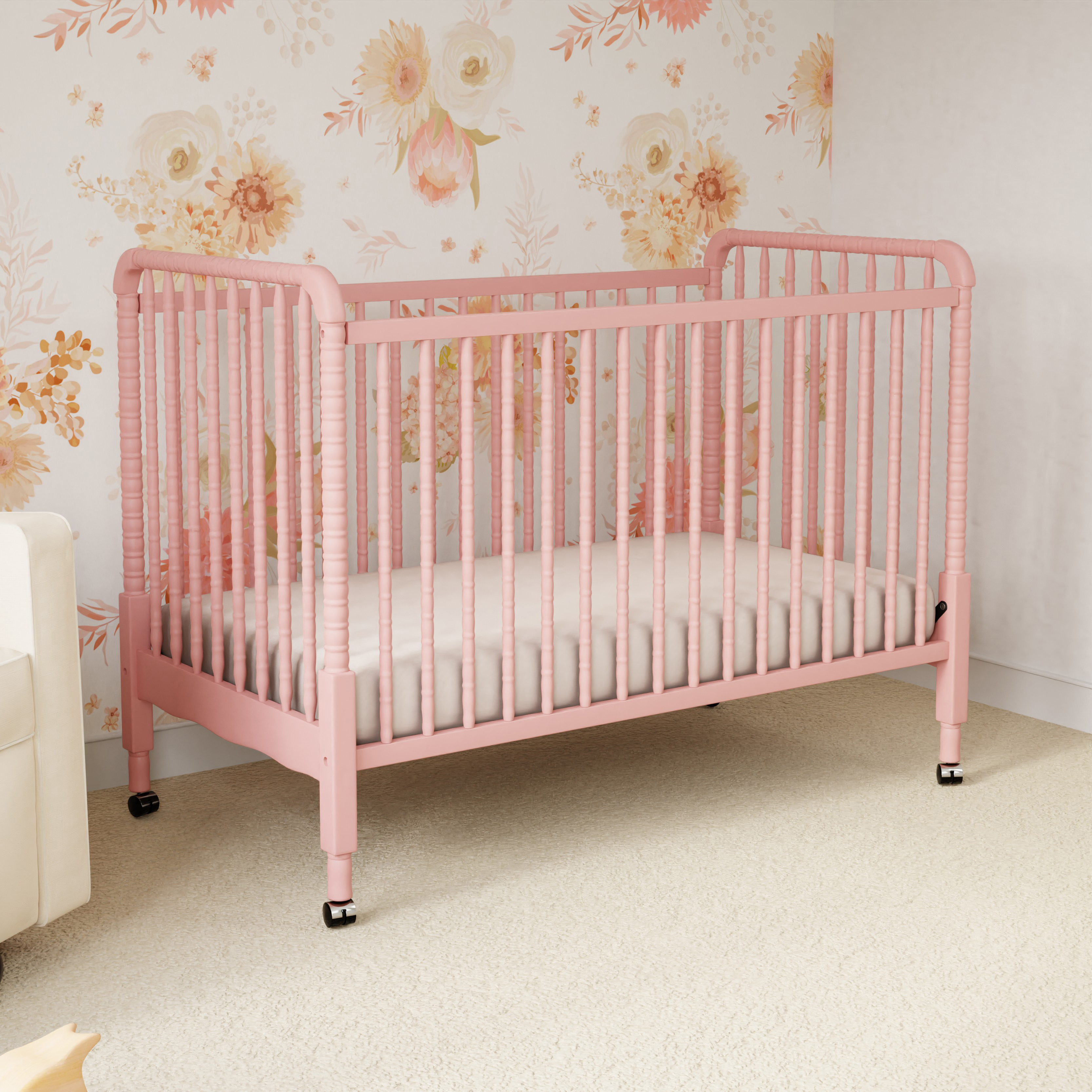 daVinci Jenny Lind 3-in-1 Convertible Crib - Blush Pink.