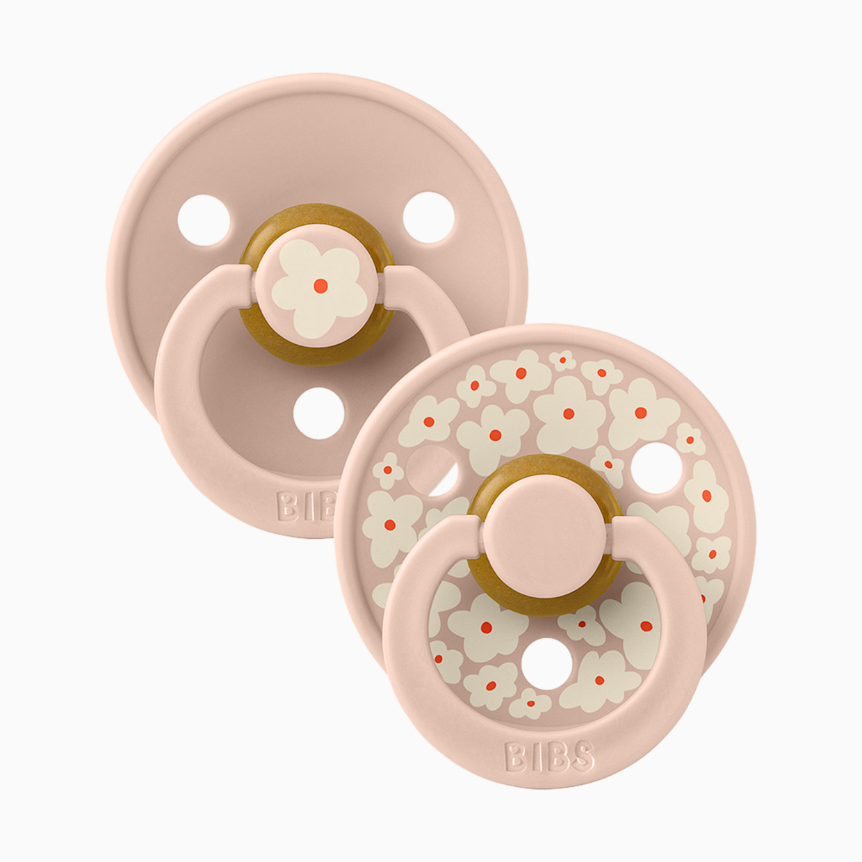 BIBS Studio Jasmine Colour Natural Rubber Pacificier (2-pack) - Blush, Size 2.