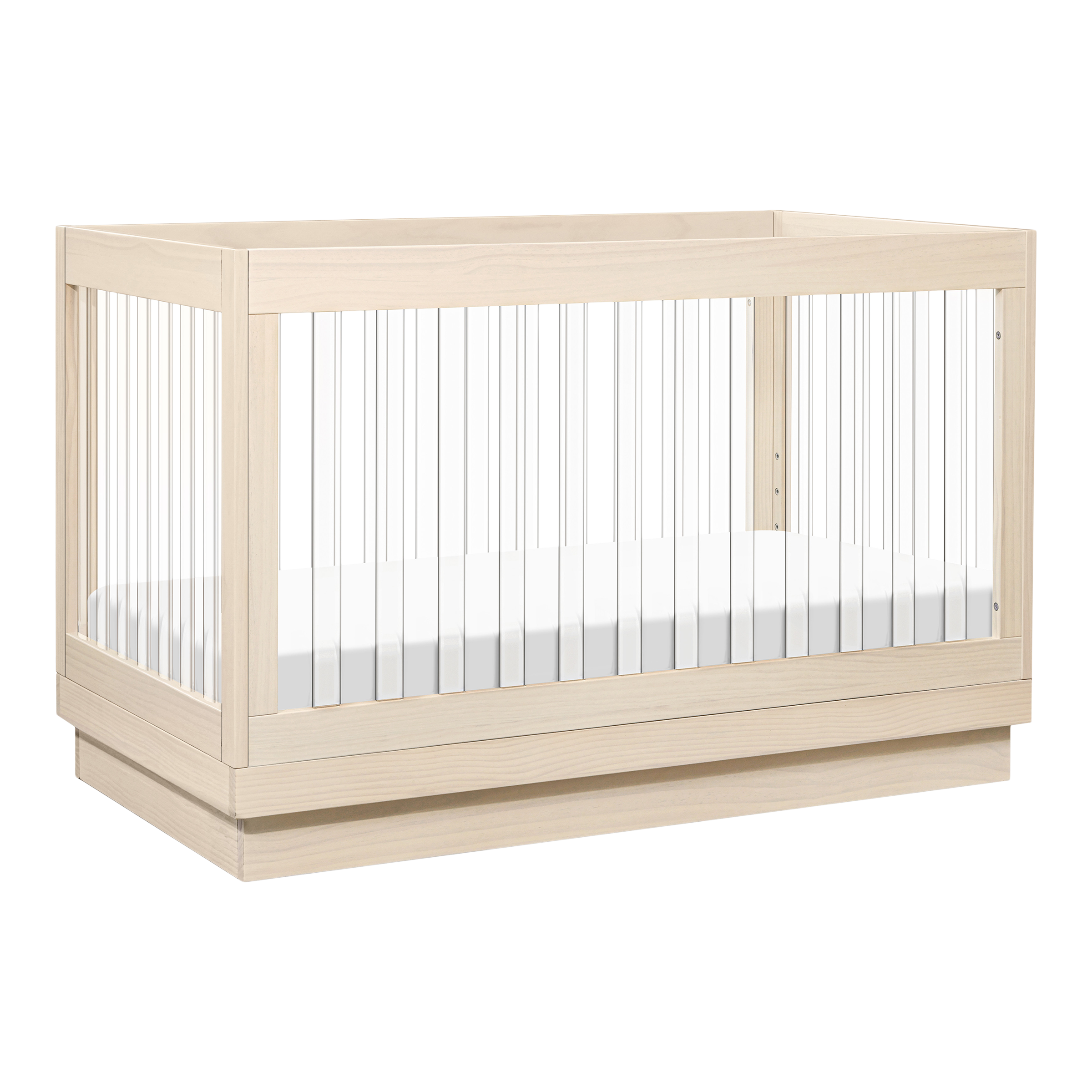  Harlow Acrylic 3-in-1 Convertible Crib with Toddler Bed Conversion Kit.