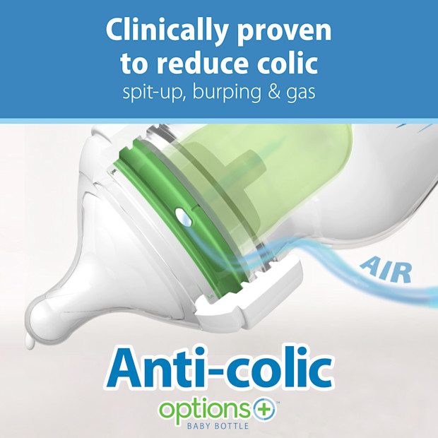 Dr. Brown's Anti-colic Options+ Wide-Neck Glass Baby Bottle.