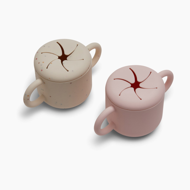 AEIOU Silicone Snack Cup (2 Pack) - Petal/Oat Speckle.