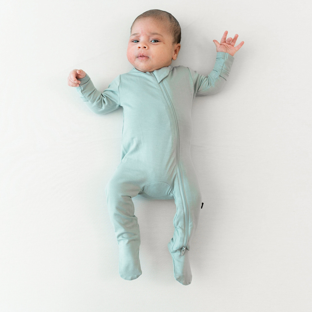 Kyte Baby Zipper Footie - Sage, 3-6 M.