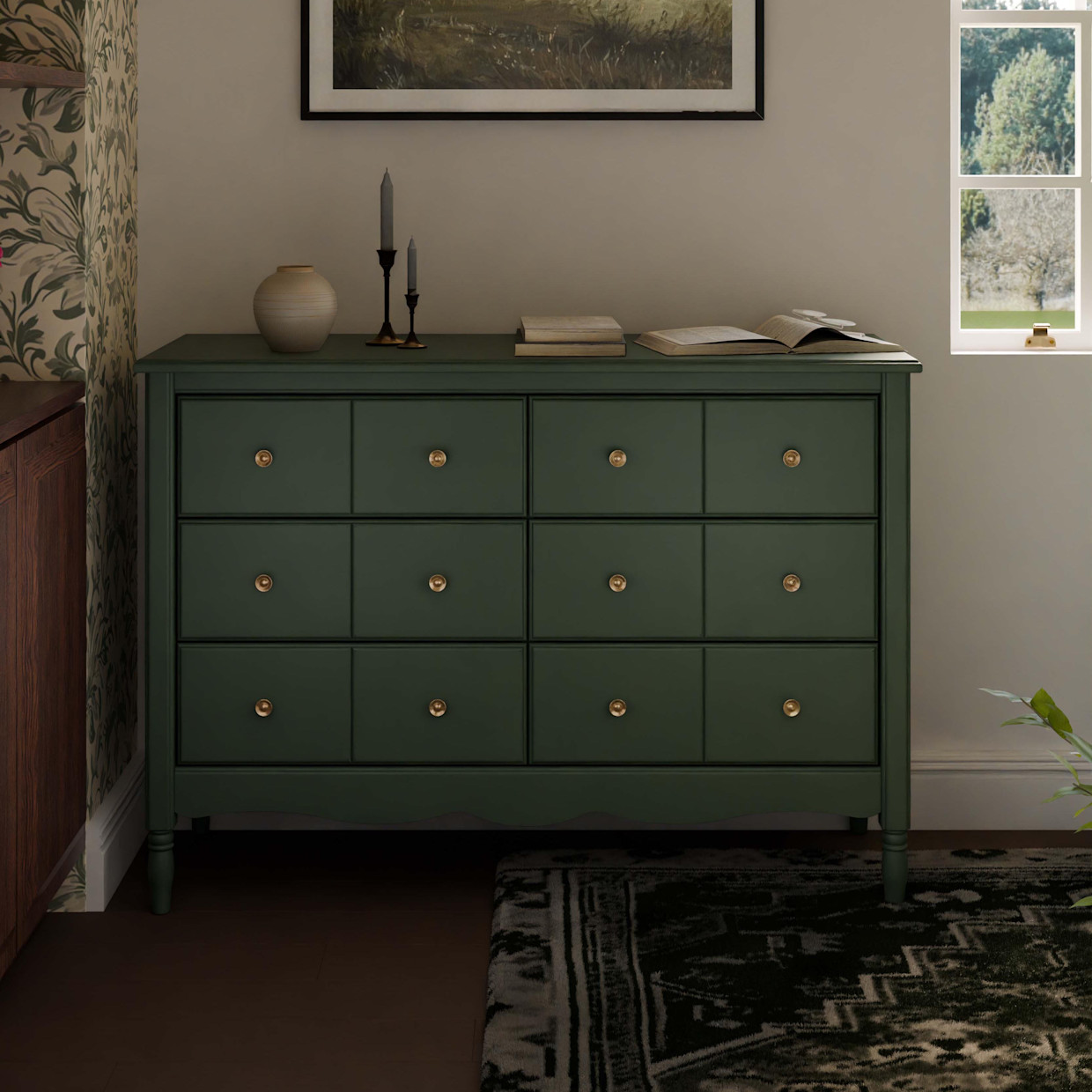 Namesake Liberty 6-Drawer Assembled Dresser - Forest Green.