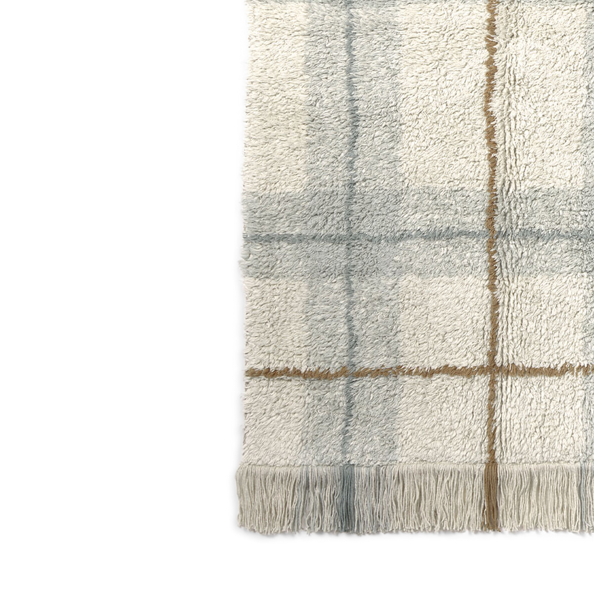 Lorena Canals Tartan Washable Rug - Blue Sage, 4' 7" X 6' 7".
