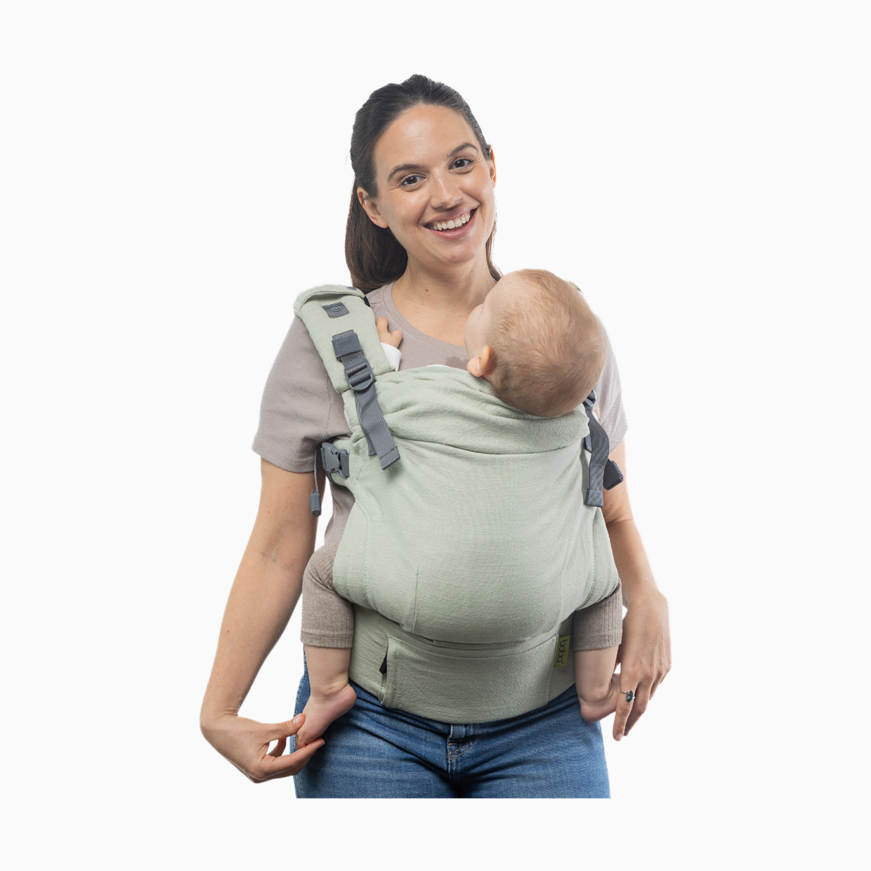 Boba X Soft Structured Baby Carrier - Willow Green Linen.