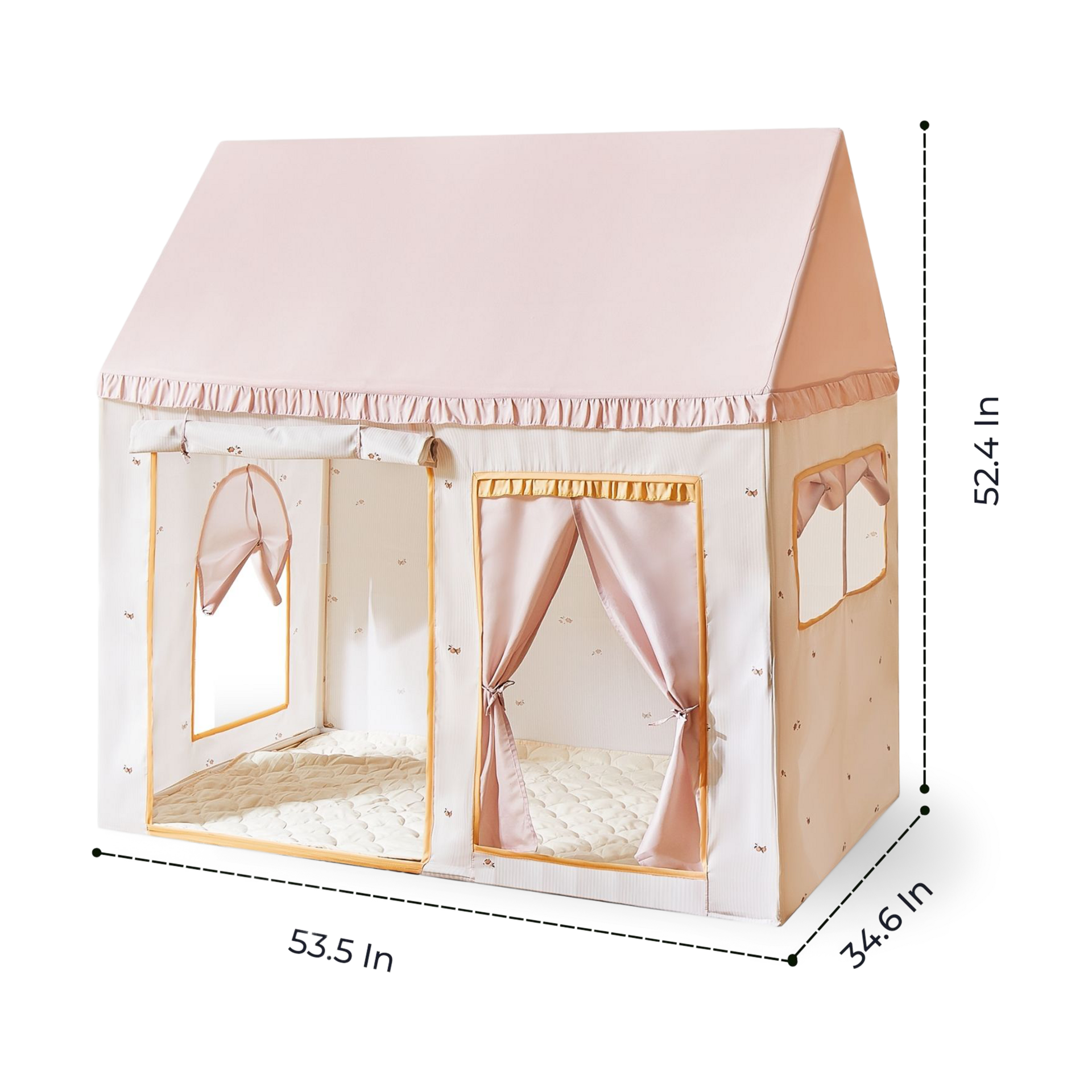 Tiny Land Sweet Citrus Kid's Play Tent - Creamy White/Pink.