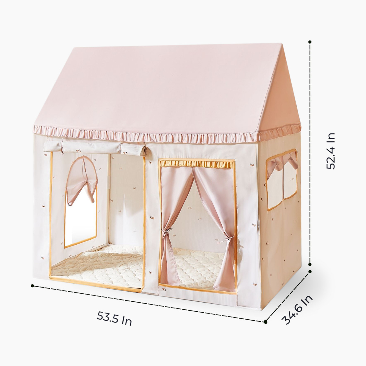 Tiny Land Sweet Citrus Kid's Play Tent - Creamy White/Pink.