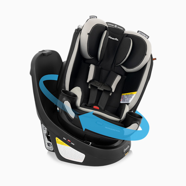 Evenflo Revolve360 Slim 2-in-1 Rotational Car Seat with Quick Clean Cover.