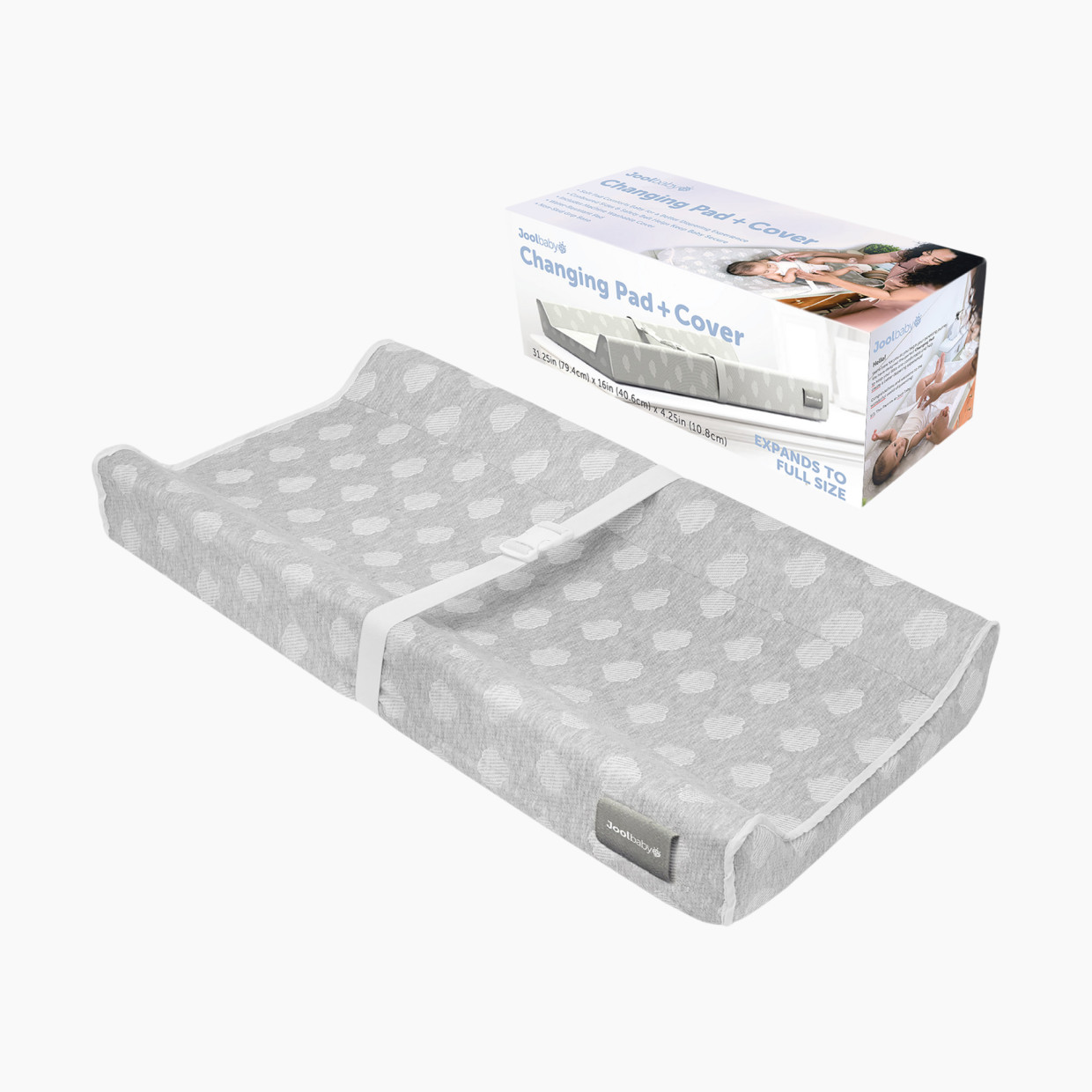 Jool Baby Contoured Changing Pad with Cover - Cloud/Gray.