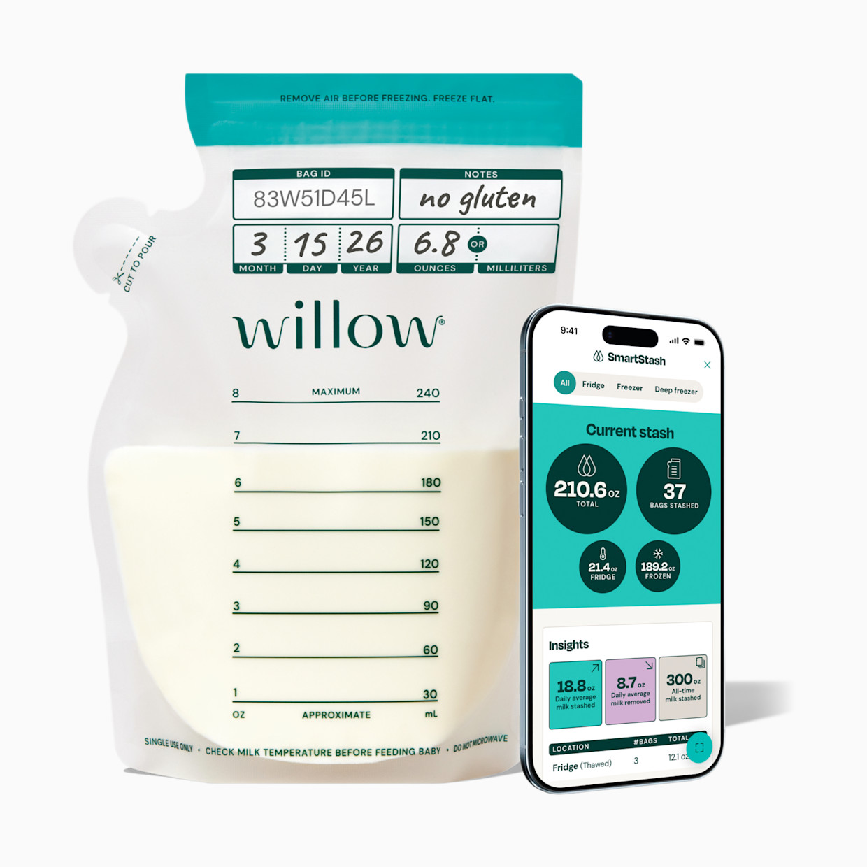 Willow Breast Milk Storage Bags - 50.