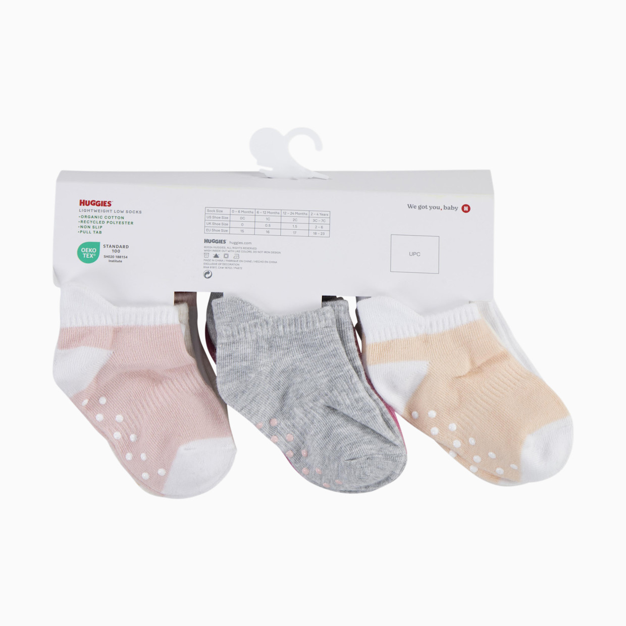 Huggies Gripper Socks (12 Pack) - Lotus/Pink, 0-6 M.