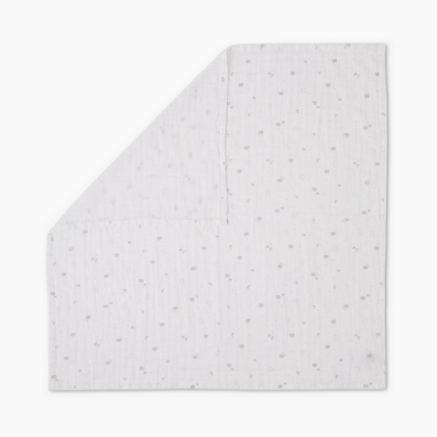 MORI Pre-Washed Burp Cloth & Muslin Swaddle - White, Medium.