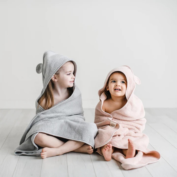 Natemia Organic Baby Hooded Towel - Grey, 1.
