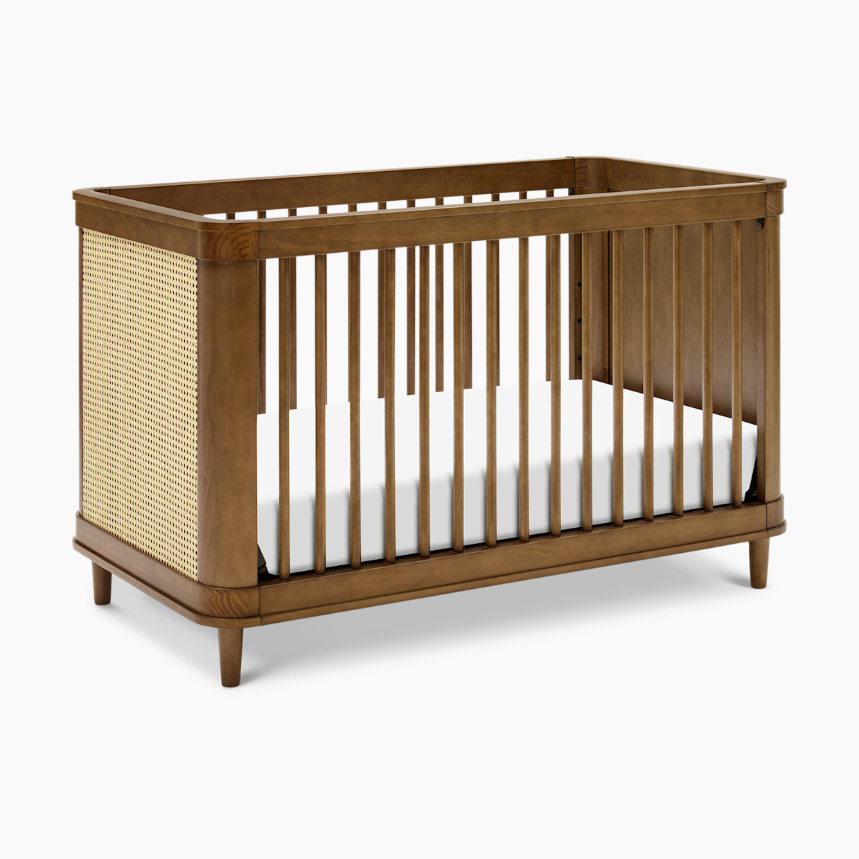 Namesake Marin 3-in-1 Convertible Crib - Natural Walnut With Blonde Cane.