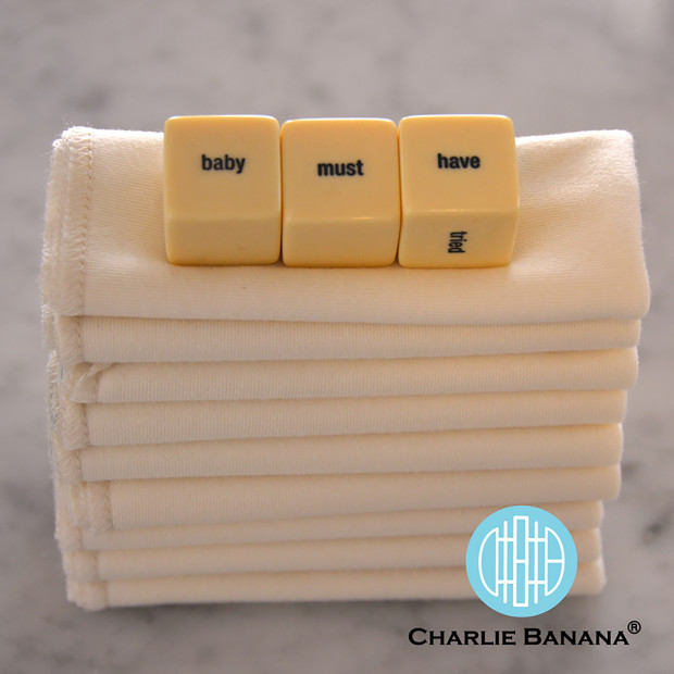 Charlie Banana Organic Cotton Wipes (10 Pack) - Beige.