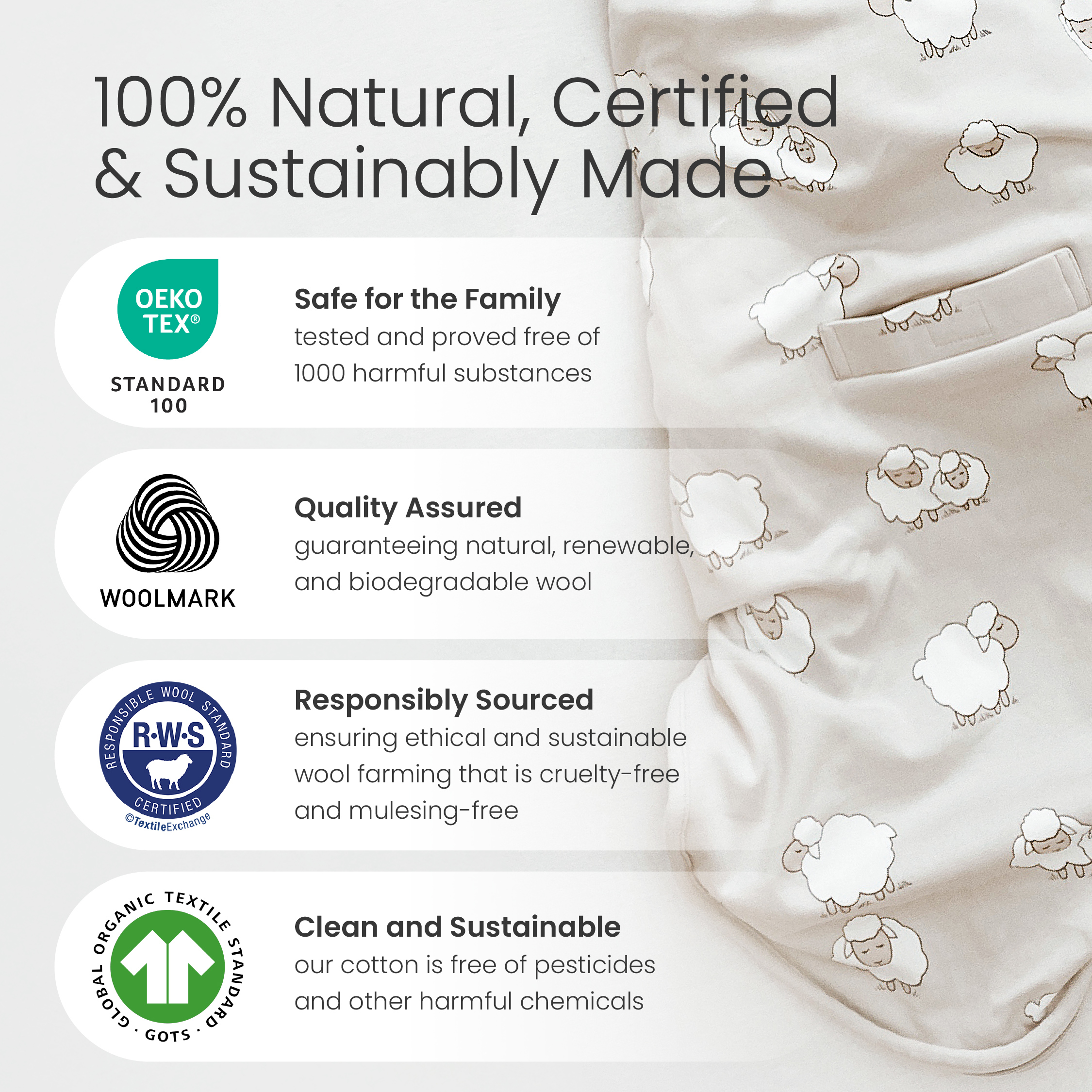 Woolino 4 Season Ultimate Baby Sleep Bag - Sage, 0-2 Years.