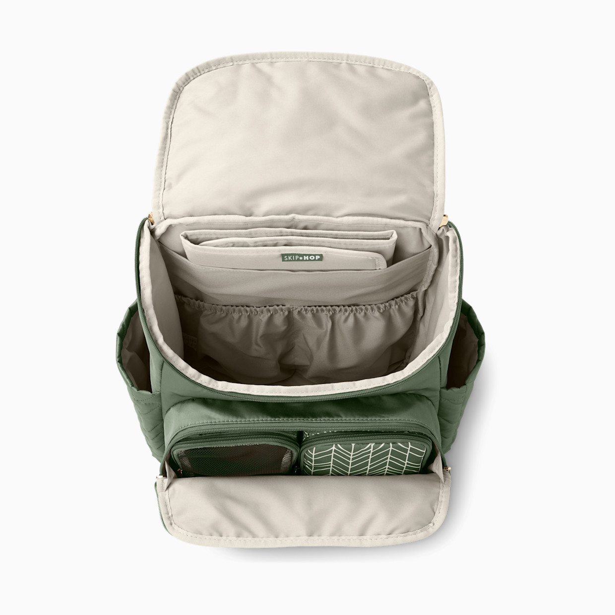 Skip Hop Forma Diaper Backpack - Sage + Free Parent Storage Pouch.