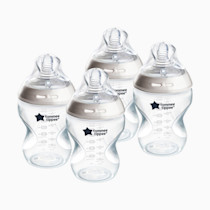 Tommee Tippee Natural Start Anti-Colic 9 oz BPA Free Baby Bottles, 0+ Months, Slow Flow Breast-Like Nipple, Self Sterilizing, Designed for Seamless Transition Between Bottle & Breast, Clear, Pack of 4