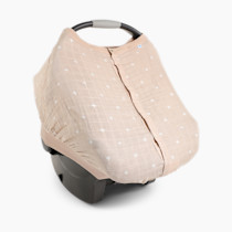 Little Unicorn Breathable Car Seat Canopy | Magnetic Closure Cover & Universal Fit | Protection & Privacy for Baby (Taupe Cross)