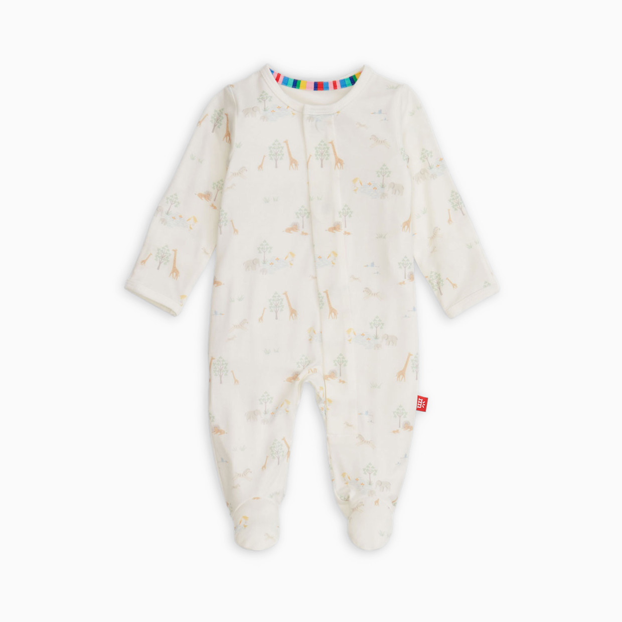Magnetic Me Modal Magnetic Footie - Serene Safari-White, Newborn.