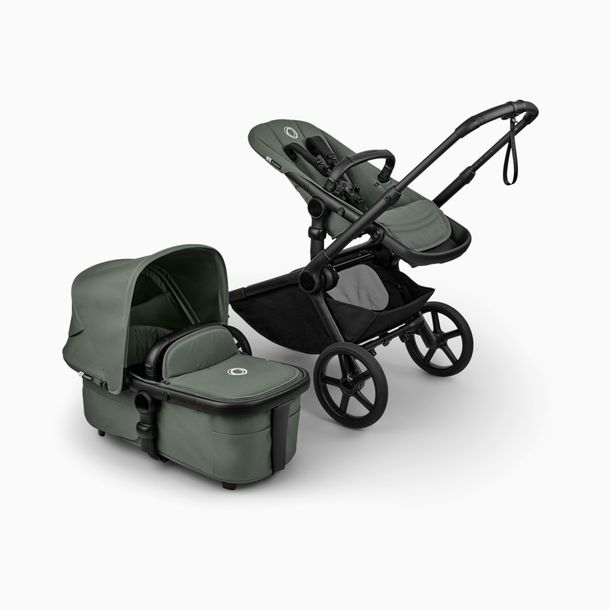 Bugaboo Kangaroo Seat Stroller & Bassinet Bundle - Forest Green.