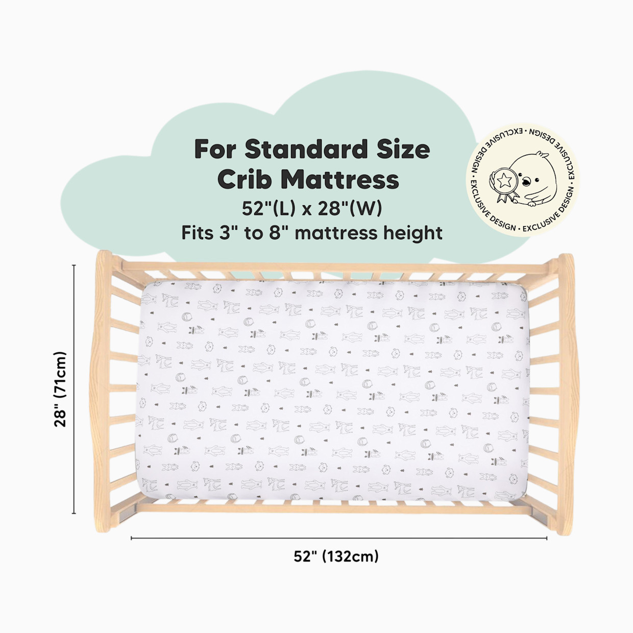 KeaBabies Soothe Fitted Crib Sheets - Woodland, 2.