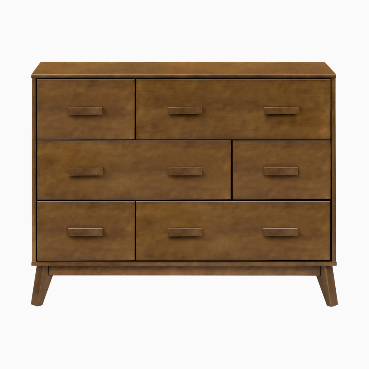 babyletto Scoot 6-Drawer Dresser - Natural Walnut.