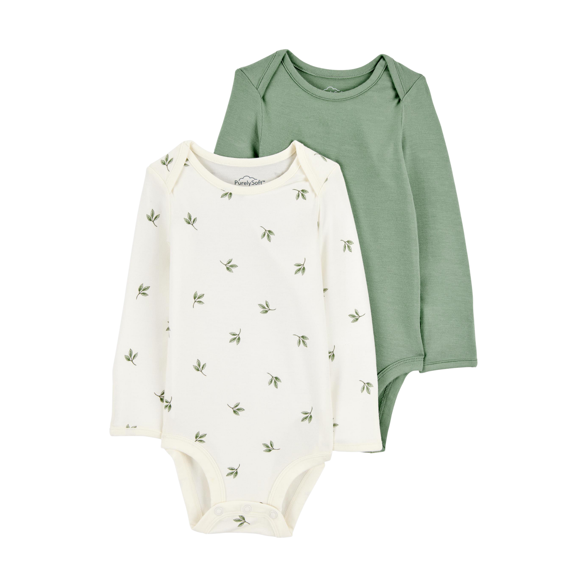 Carter's 2-Pack Long-Sleeve PurelySoft Bodysuits.