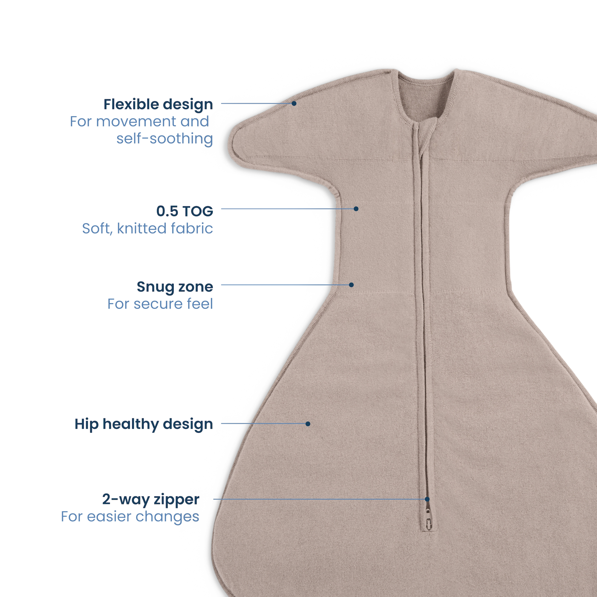 Halo SleepSack SwaddleStretch - Mushroom, 0-3 M.