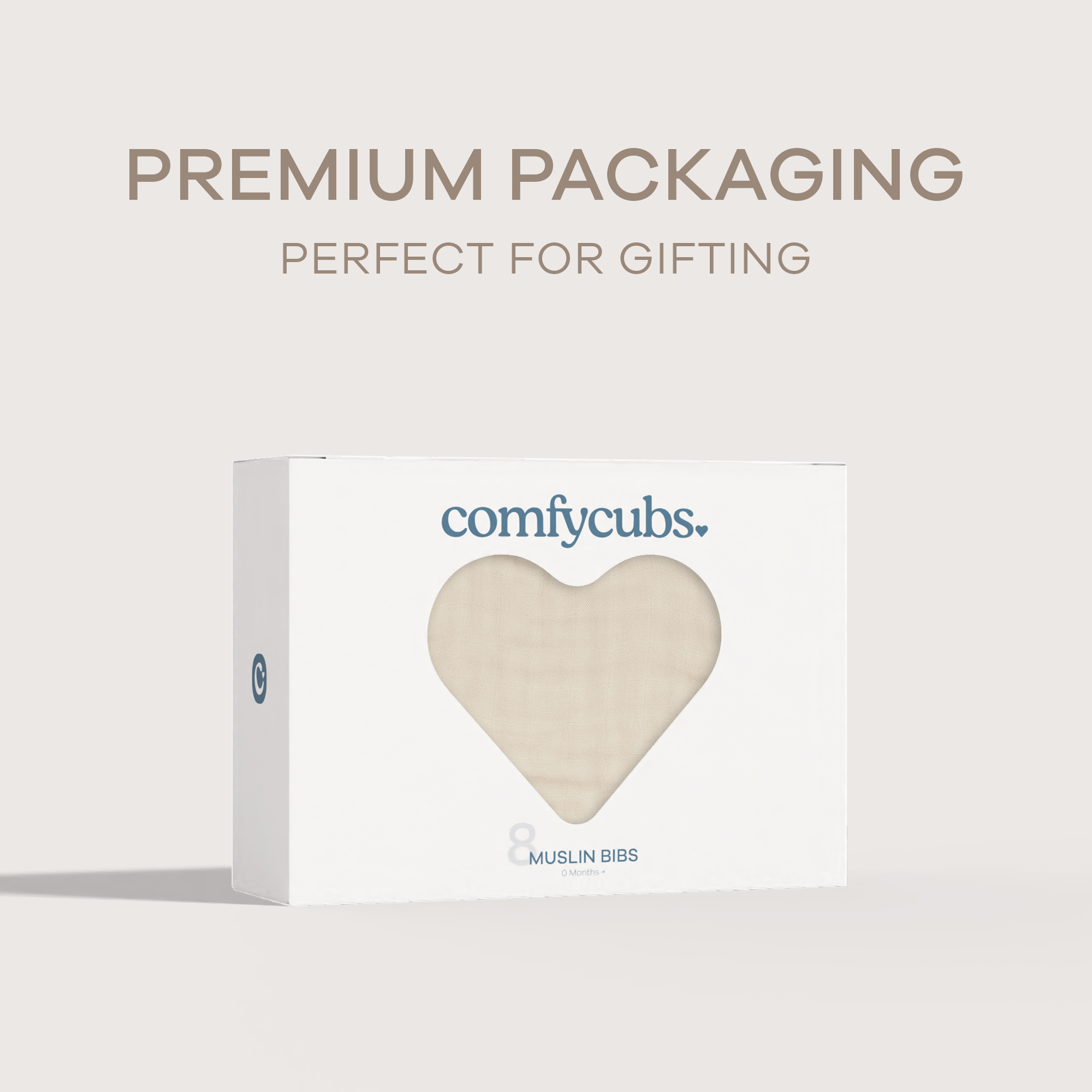 Comfy Cubs Muslin Bibs with Adjustable Snaps (8 Pack) - Sand, 8.